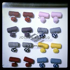 JOSEPH ABBOUD SILK CUFFLINKS SET OF 8